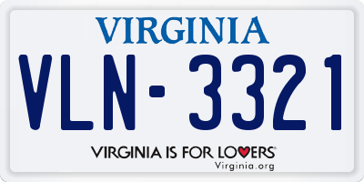 VA license plate VLN3321