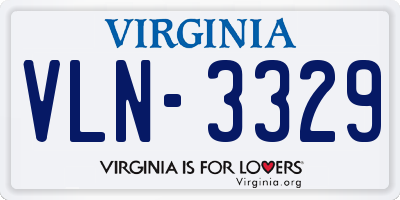 VA license plate VLN3329