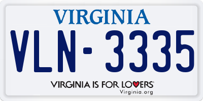 VA license plate VLN3335