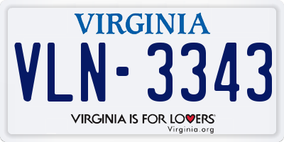 VA license plate VLN3343