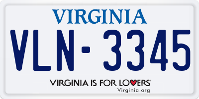 VA license plate VLN3345