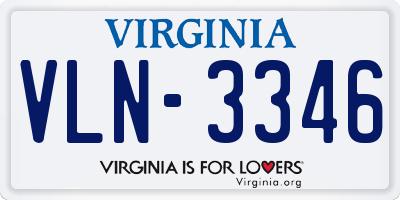 VA license plate VLN3346