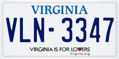 VA license plate VLN3347