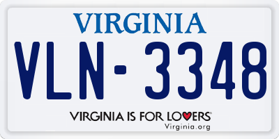 VA license plate VLN3348