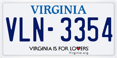 VA license plate VLN3354