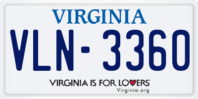 VA license plate VLN3360