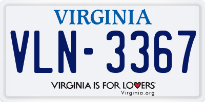 VA license plate VLN3367