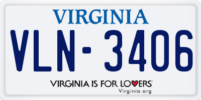 VA license plate VLN3406