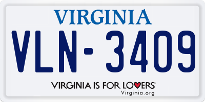 VA license plate VLN3409