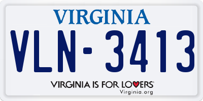 VA license plate VLN3413