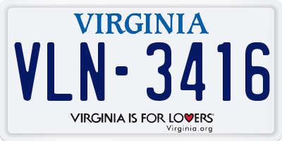 VA license plate VLN3416