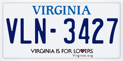 VA license plate VLN3427