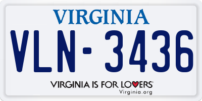 VA license plate VLN3436