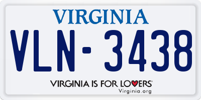 VA license plate VLN3438