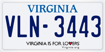 VA license plate VLN3443