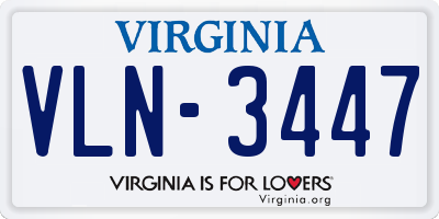 VA license plate VLN3447