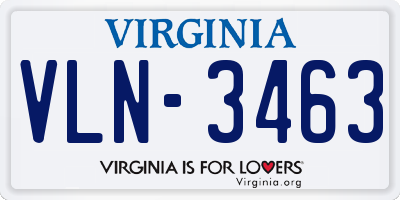 VA license plate VLN3463