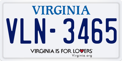 VA license plate VLN3465