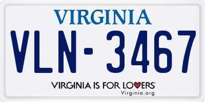 VA license plate VLN3467