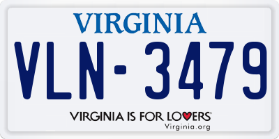 VA license plate VLN3479