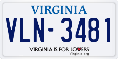 VA license plate VLN3481