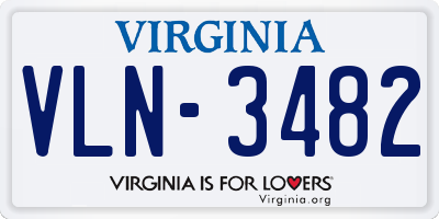 VA license plate VLN3482