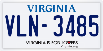 VA license plate VLN3485