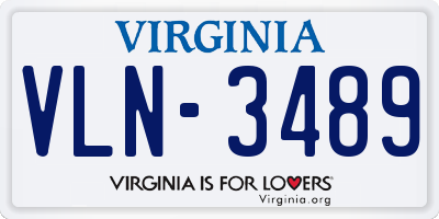 VA license plate VLN3489