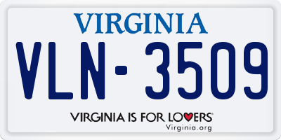 VA license plate VLN3509