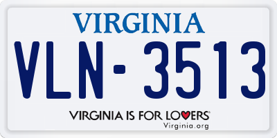 VA license plate VLN3513