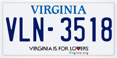 VA license plate VLN3518