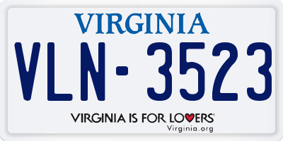 VA license plate VLN3523