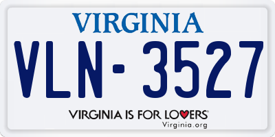 VA license plate VLN3527