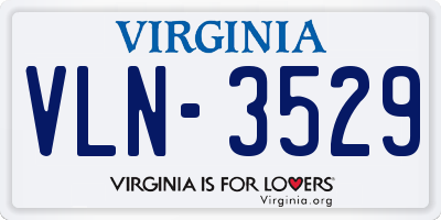 VA license plate VLN3529