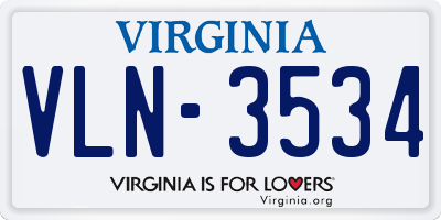 VA license plate VLN3534