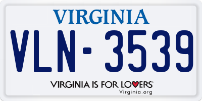 VA license plate VLN3539