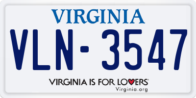 VA license plate VLN3547