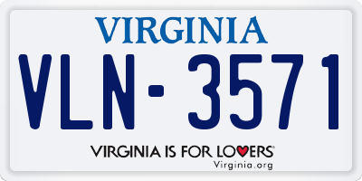 VA license plate VLN3571