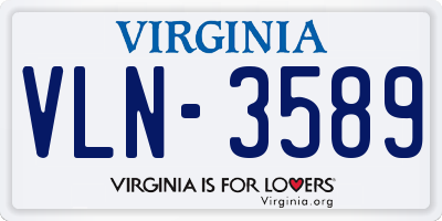 VA license plate VLN3589