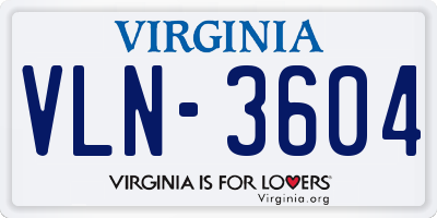 VA license plate VLN3604