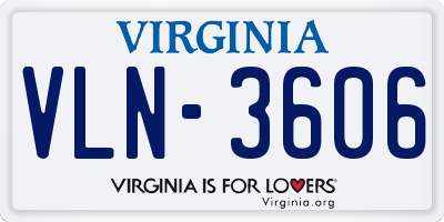 VA license plate VLN3606