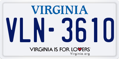 VA license plate VLN3610