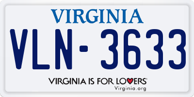 VA license plate VLN3633