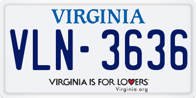 VA license plate VLN3636