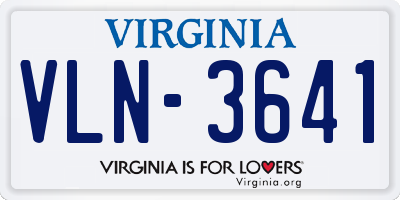 VA license plate VLN3641