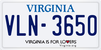 VA license plate VLN3650