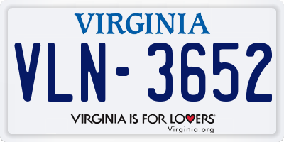 VA license plate VLN3652