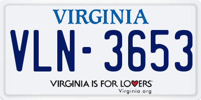 VA license plate VLN3653