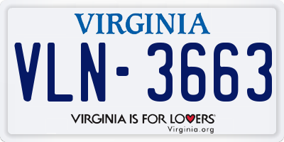 VA license plate VLN3663