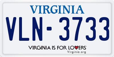 VA license plate VLN3733